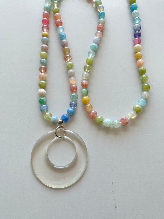 Colar Rainbow com pingente argola